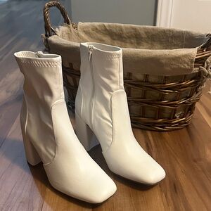 Madden Girl White Heeled Boots